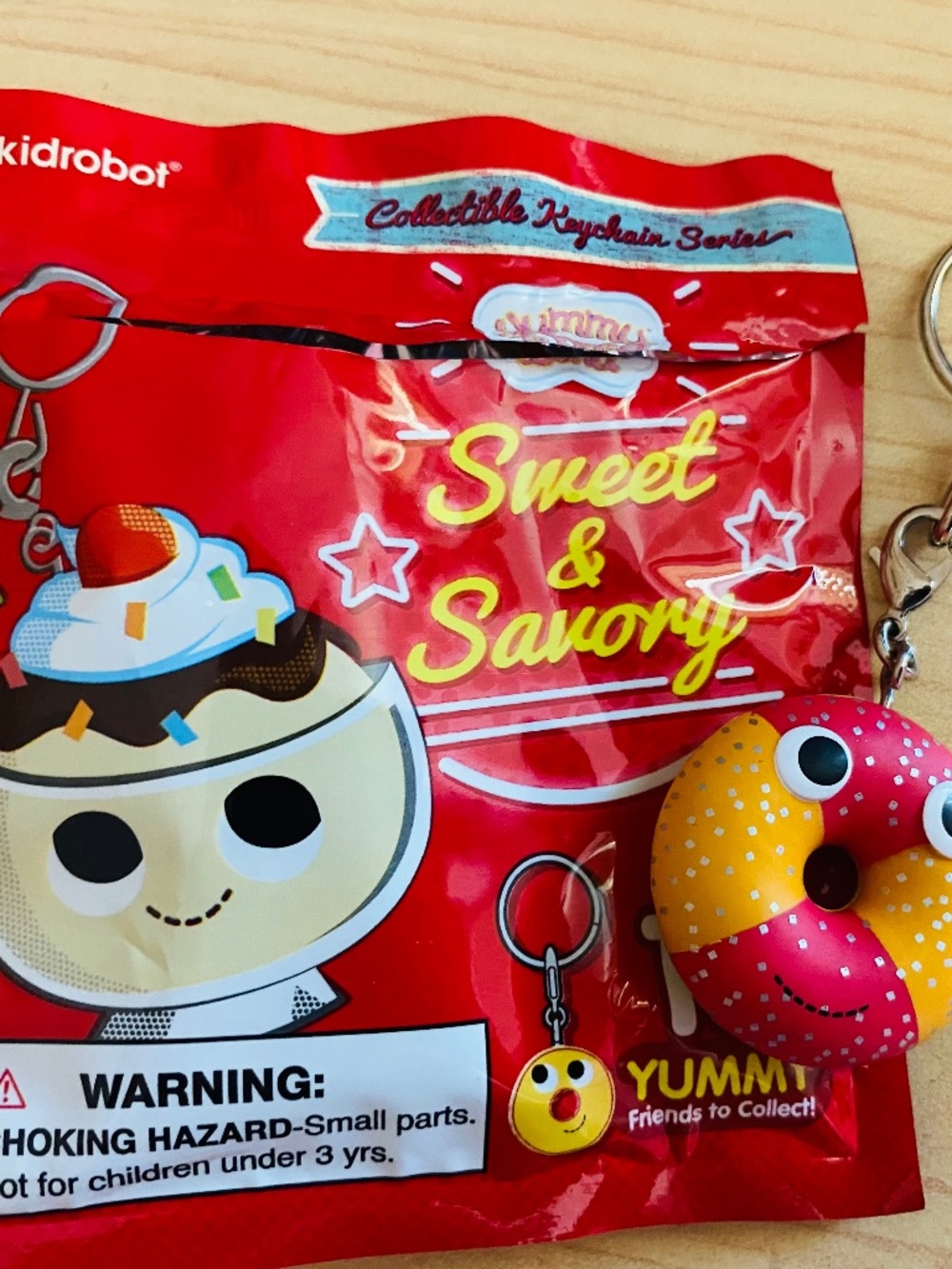 Kidrobot Yummy World Sweet & Savory Keychain, Penelope Peach Ring Figure